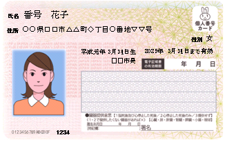 マイナンバーカード（表）